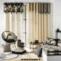 rideau a oeillets 140 x 240 cm coton uni+top imp. met.+pompon karaba