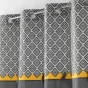 rideau a oeillets 140 x 240 cm coton uni+top imprime+pompons neo casa