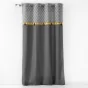 rideau a oeillets 140 x 240 cm coton uni+top imprime+pompons neo casa