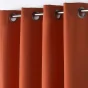 Rideau a oeillets metal 140 x 280 cm polyester uni essentiel Terracotta