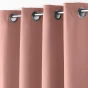 Rideau a oeillets metal 140 x 260 cm polyester uni essentiel Rose Poudre