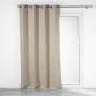 Rideau a oeillets 140 x 260 cm 100% occultant/chambray uni Crepuscule Beige