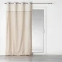 Rideau à oeillets 140 x 240 cm polycoton + jute imprimée Bahina Ecru-blanc