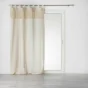 Rideau à Passants 140 X 240 Cm Polycoton Uni et Top Macrame, Samaya