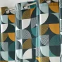 Rideau a oeillets 140 x 240 cm  en coton imprimé Rythmo Bleu