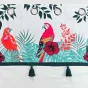 Rideau a oeillets 140 x 240 cm coton uni + +pompons Caracas Blanc