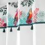 Rideau a oeillets 140 x 240 cm coton uni + +pompons Caracas Blanc