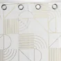 Rideau a oeillets 140 x 260 cm polyester imprime metallise lineor Blanc/or