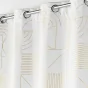Rideau a oeillets 140 x 260 cm polyester imprime metallise lineor Blanc/or