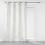 Rideau a oeillets 140 x 260 cm polyester imprime metallise lineor Blanc/or