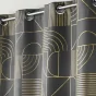 Rideau a oeillets 140 x 260 cm polyester imprime metallise lineor Anthracite/or