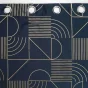 Rideau à oeillets 140 x 260 cm métallisé Lineaor Marine/Or