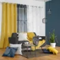 Rideau a oeillets 140 x 260 cm polyester imprime metallise lineor Jaune/or