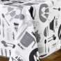 NAPPE RECTANGLE 150 x 240 CM POLYESTER IMPRIME KITCHEN BLANC