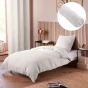 Pack Housse de couette 140 x 200 cm Gaze de coton + drap housse 90x190 Blanc