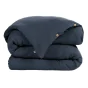 Housse de couette double gaze de coton 260 x 240 cm – Gaia Bleu foncé