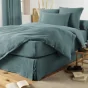 Taie d'oreiller en double gaze de coton – 50 x 70 cm – Bleu canard