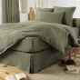 Housse de couette double gaze de coton 140 x 200 cm Gaia Romarin