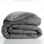 Housse de couette 2 personnes 260 x 240 cm uni 57 fils lina Anthracite
