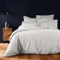 Housse de couette 2 personnes 260 x 240 cm coton 57 fils Lina Blanc