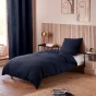 Pack Housse de couette 140 x 200 cm Gaze de coton + drap housse 90x190 Bleu