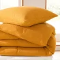 Pack Housse de couette 140 x 200 cm Gaze de coton + drap housse 90x190 Jaune