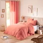 Pack Housse de couette 240 x 220 cm Gaze de coton + drap housse 140x190 Rose
