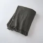 Plaid à franges en gaze de coton 180 x 220 cm Gaia Athracite