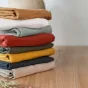 Drap housse 160 x 200 cm en Lin lavé Soline Jaune miel