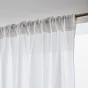 Lot de 2 Rideaux Galon Fronceur double Gaze de coton – Blanc – 140 x 240 cm