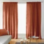 Lot de 2 Rideaux Galon Fronceur double Gaze de coton – Terracotta – 140 x 240 cm