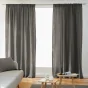 Lot de 2 Rideaux Galon Fronceur double Gaze de coton – Granit – 140 x 240 cm