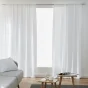 Lot de 2 Rideaux Galon Fronceur double Gaze de coton – Blanc – 140 x 240 cm