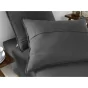 Taie d'oreiller chaude flanelle 63 x 63 cm Candice Anthracite