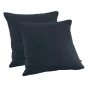 Pack linge de lit en gaze de coton – 220x240 cm + 140x190 cm + 2 taies 60x60 – Bleu foncé