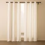 Lot de 2 rideaux tamisants à œillets 140 x 260 cm – Bouclette unie WINONY – Coloris Naturel